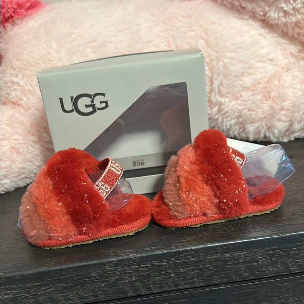 Baby Ugg Fluff Yeah metallic sparkle slides